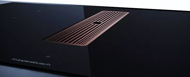 Индукционная варочная панель с вытяжкой Kuppersbusch KMI 9350.0 SR Copper